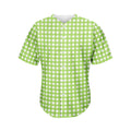 Green And White Check Pattern Print Men's Baseball Jersey
