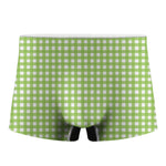 Green And White Check Pattern Print Men's Boxer Briefs