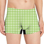 Green And White Check Pattern Print Men's Boxer Briefs