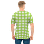 Green And White Check Pattern Print Men's T-Shirt