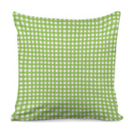 Green And White Check Pattern Print Pillow Cover