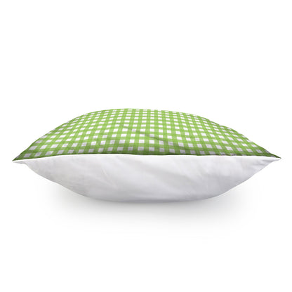 Green And White Check Pattern Print Pillow Cover