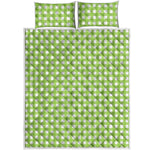 Green And White Check Pattern Print Quilt Bed Set
