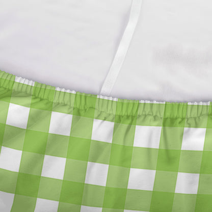 Green And White Check Pattern Print Sofa Cover