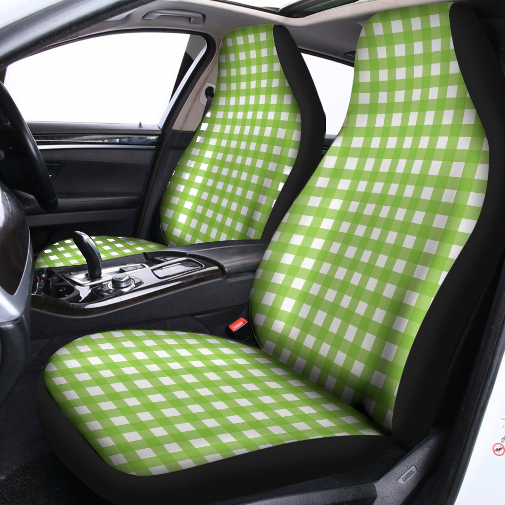 Green And White Check Pattern Print Universal Fit Car Seat Covers