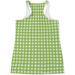 Green And White Check Pattern Print Women's Racerback Tank Top