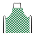 Green And White Checkered Pattern Print Apron