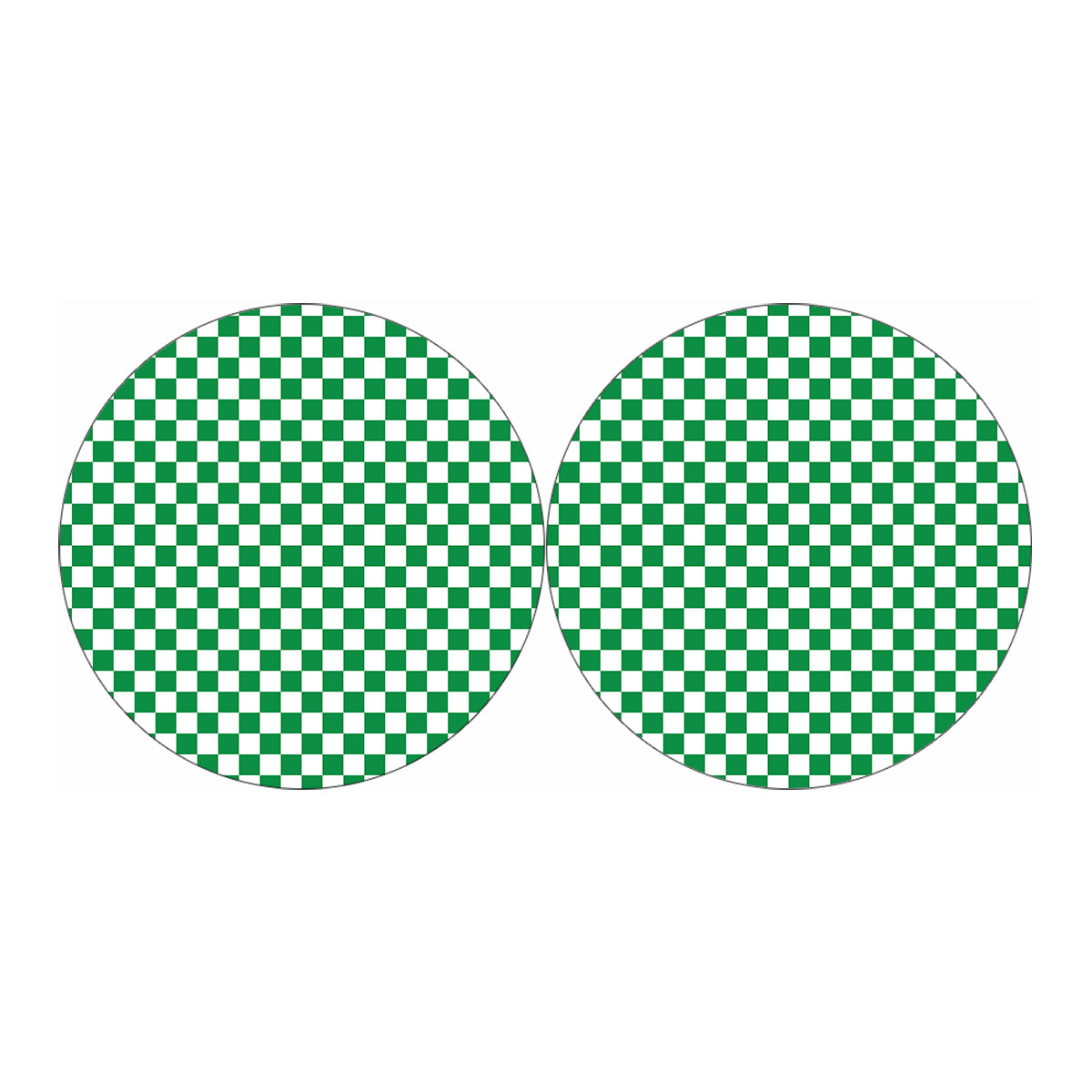 Green And White Checkered Pattern Print Car Coasters