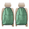 Green And White Checkered Pattern Print Car Seat Organizers