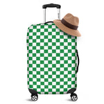 Green And White Checkered Pattern Print Luggage Cover