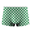 Green And White Checkered Pattern Print Men's Boxer Briefs