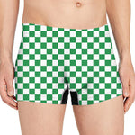 Green And White Checkered Pattern Print Men's Boxer Briefs