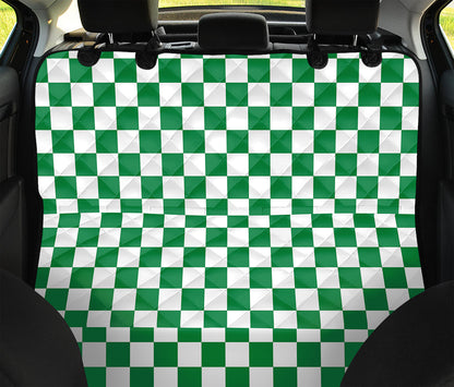 Green And White Checkered Pattern Print Pet Car Back Seat Cover