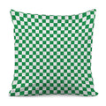 Green And White Checkered Pattern Print Pillow Cover