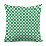 Green And White Checkered Pattern Print Pillow Cover