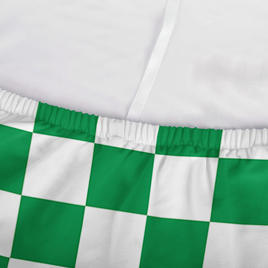 Green And White Checkered Pattern Print Sofa Cover