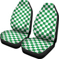 Green And White Checkered Pattern Print Universal Fit Car Seat Covers
