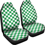 Green And White Checkered Pattern Print Universal Fit Car Seat Covers