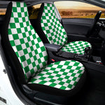 Green And White Checkered Pattern Print Universal Fit Car Seat Covers