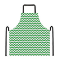 Green And White Chevron Pattern Print Apron