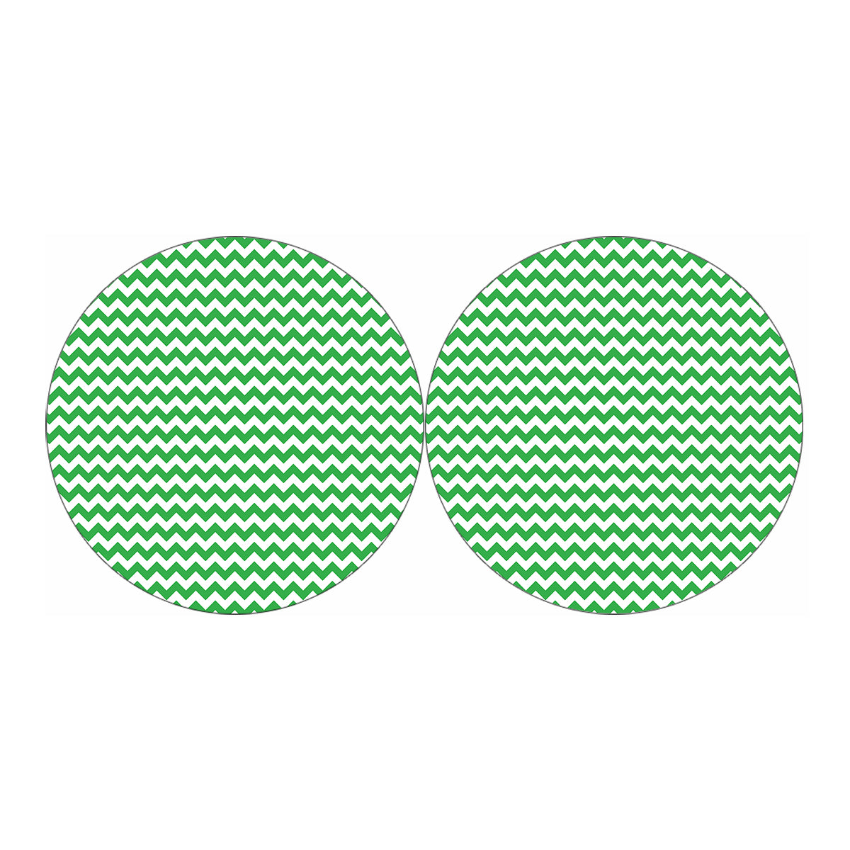 Green And White Chevron Pattern Print Car Coasters