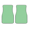 Green And White Chevron Pattern Print Front Car Floor Mats