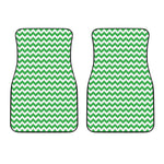 Green And White Chevron Pattern Print Front Car Floor Mats