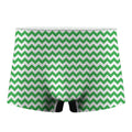 Green And White Chevron Pattern Print Men's Boxer Briefs