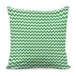 Green And White Chevron Pattern Print Pillow Cover