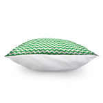 Green And White Chevron Pattern Print Pillow Cover