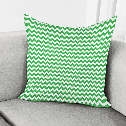 Green And White Chevron Pattern Print Pillow Cover