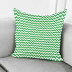 Green And White Chevron Pattern Print Pillow Cover