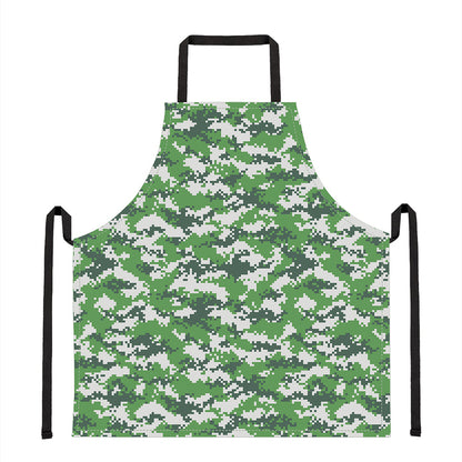 Green And White Digital Camo Print Apron