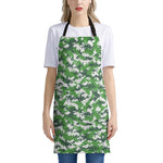 Green And White Digital Camo Print Apron