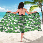 Green And White Digital Camo Print Beach Sarong Wrap