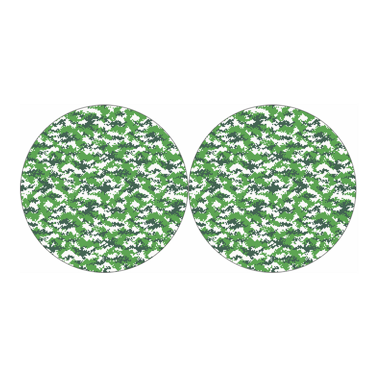 Green And White Digital Camo Print Car Coasters