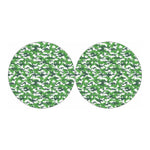 Green And White Digital Camo Print Car Coasters