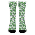 Green And White Digital Camo Print Crew Socks