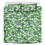 Green And White Digital Camo Print Duvet Cover Bedding Set