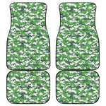 Green And White Digital Camo Print Front and Back Car Floor Mats