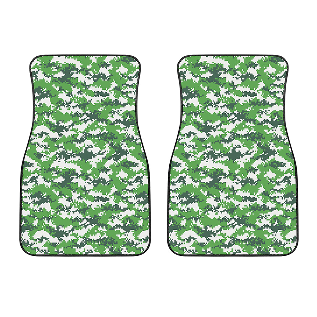 Green And White Digital Camo Print Front Car Floor Mats