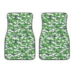 Green And White Digital Camo Print Front Car Floor Mats
