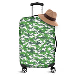 Green And White Digital Camo Print Luggage Cover