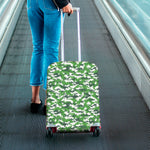 Green And White Digital Camo Print Luggage Cover