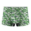 Green And White Digital Camo Print Men's Boxer Briefs