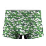Green And White Digital Camo Print Men's Boxer Briefs