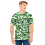 Green And White Digital Camo Print Men's T-Shirt