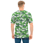 Green And White Digital Camo Print Men's T-Shirt