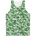Green And White Digital Camo Print Men's Tank Top