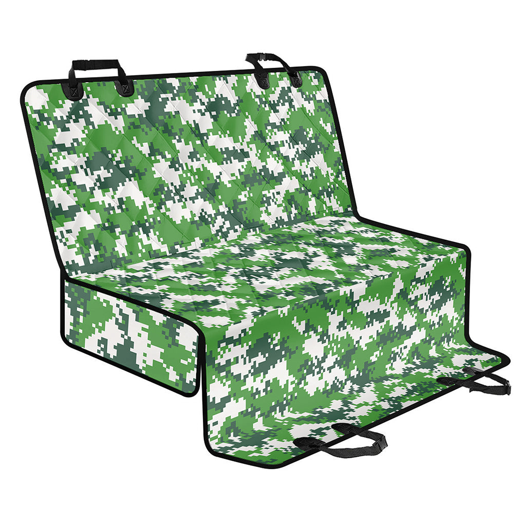 Green And White Digital Camo Print Pet Car Back Seat Cover